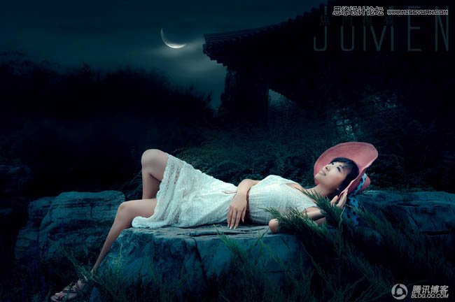 Photoshop调出野外照片夜晚月光效果,PS教程,图老师教程网
