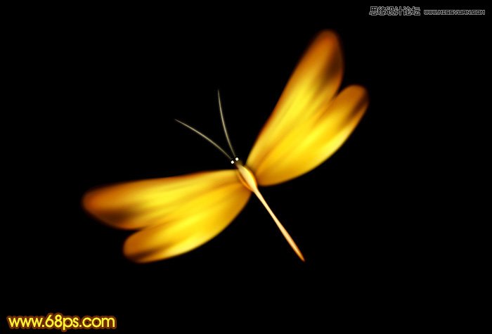 Photoshop打造漂亮的金色蜻蜓教程,PS教程,图老师教程网