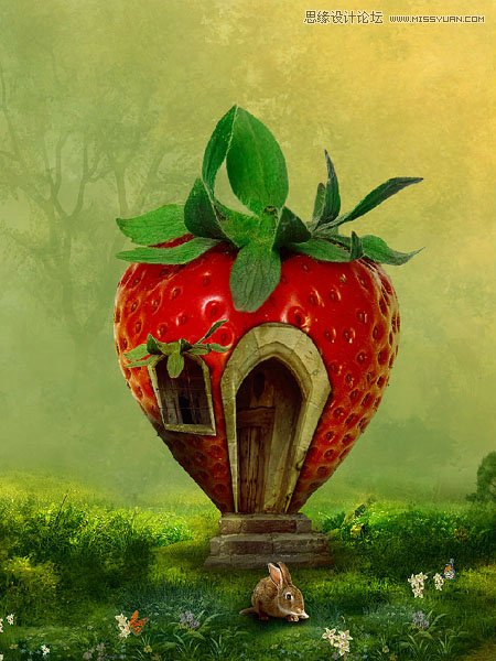Photoshop合成可爱的红色草莓房屋教程,PS教程,图老师教程网