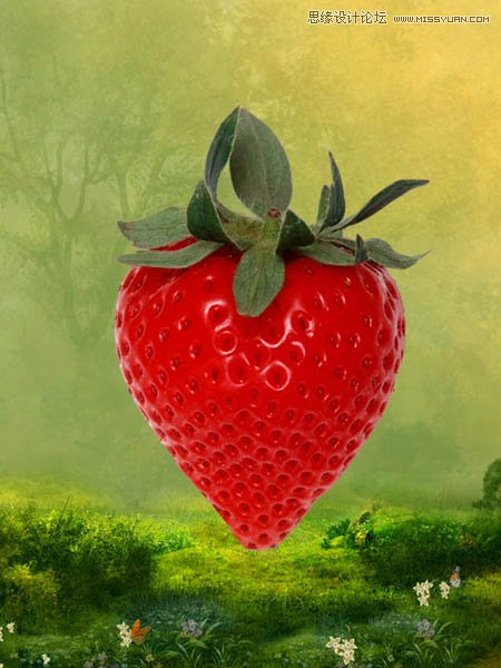 Photoshop合成可爱的红色草莓房屋教程