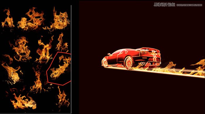 Photoshop设计火焰效果的超酷汽车,PS教程,图老师教程网