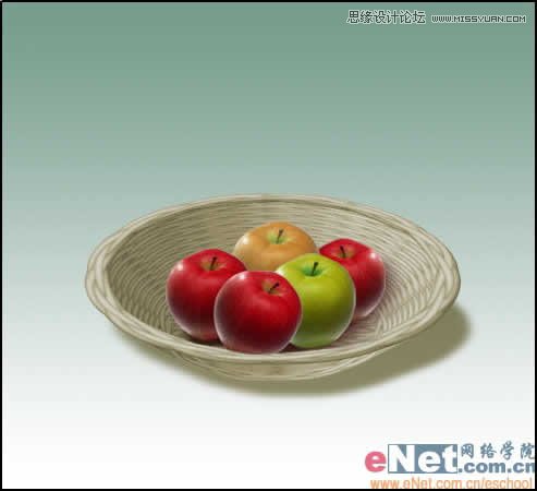 Photoshop制作逼真藤制果篮教程,PS教程,图老师教程网
