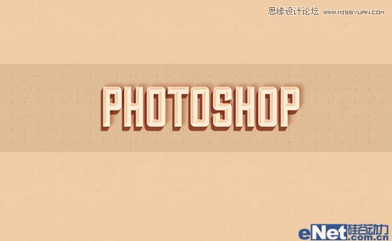 Photoshop制作复古阴影效果的立体字教程,PS教程,图老师教程网