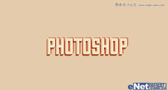 Photoshop制作复古阴影效果的立体字教程,PS教程,图老师教程网