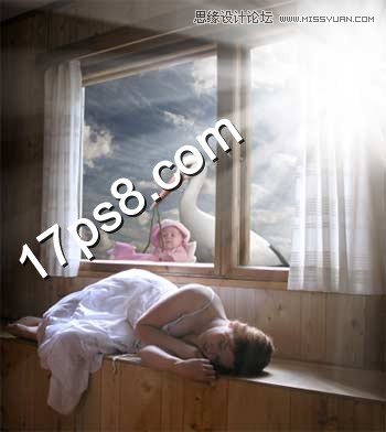 Photoshop合成梦中得子美女奇幻场景,PS教程,图老师教程网