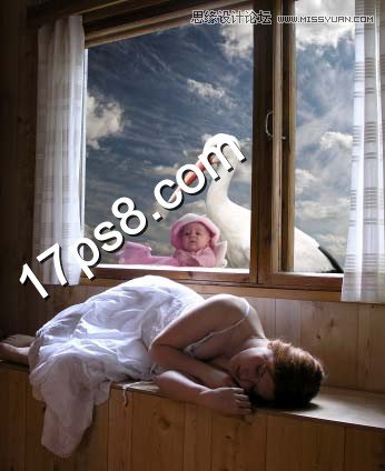 Photoshop合成梦中得子美女奇幻场景,PS教程,图老师教程网
