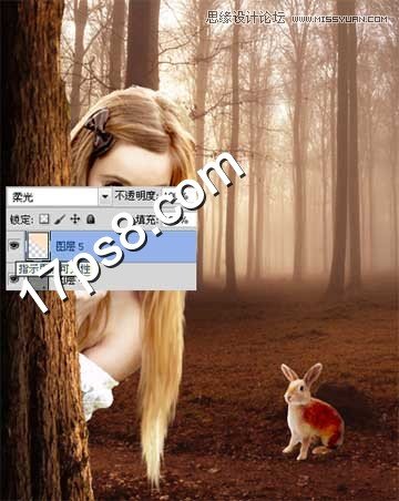 Photoshop合成森林中的美女和兔子场景教程,PS教程,图老师教程网