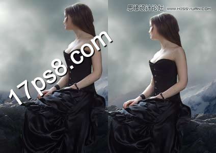 Photoshop合成野外思春的忧郁美女,PS教程,图老师教程网