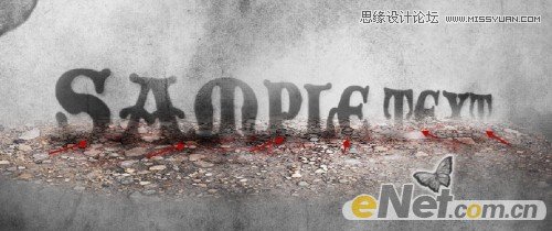 Photoshop打造颓废残壁破旧立体文字效果,PS教程,图老师教程网