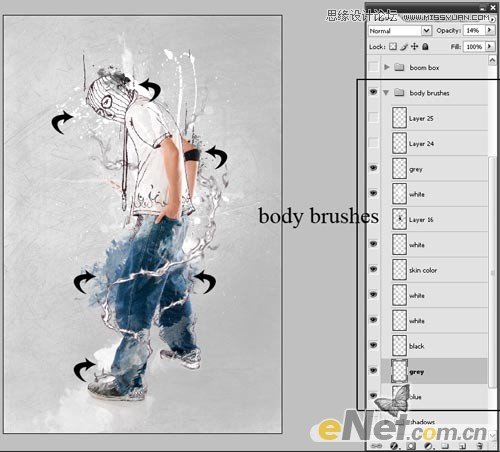 Photoshop绘制手绘颓废划痕效果的插画场景,PS教程,图老师教程网