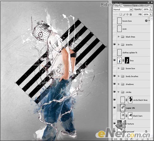 Photoshop绘制手绘颓废划痕效果的插画场景,PS教程,图老师教程网