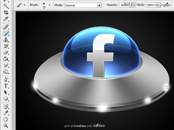 Photoshop绘制逼真质感的UFO图标教程,PS教程,图老师教程网