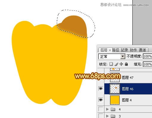 Photoshop绘制橙色立体感的辣椒教程,PS教程,图老师教程网