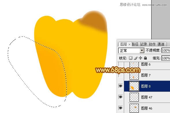 Photoshop绘制橙色立体感的辣椒教程,PS教程,图老师教程网