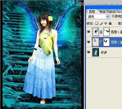 Photoshop巧用素材制作漂亮的艺术效果教程,PS教程,图老师教程网