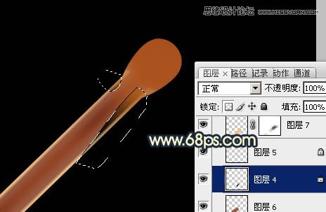 Photoshop绘制正在燃烧的火柴教程,PS教程,图老师教程网