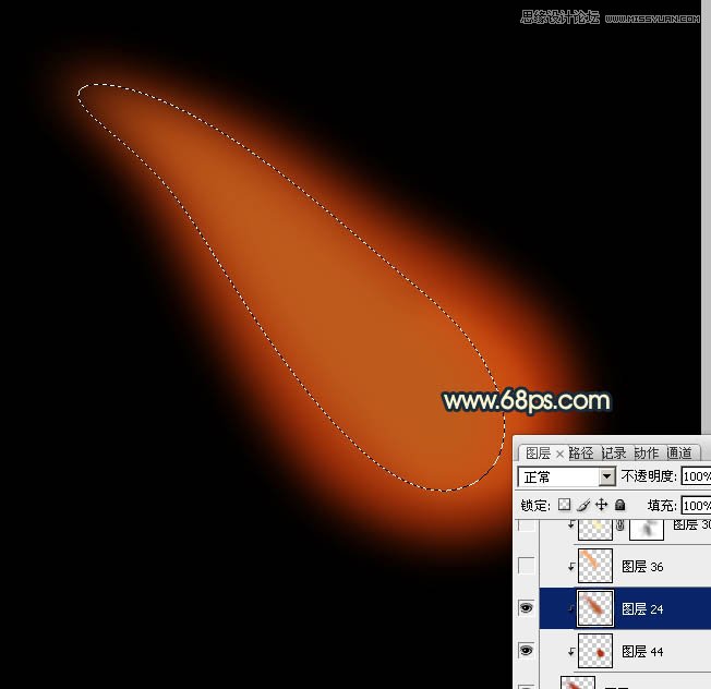 Photoshop绘制正在燃烧的火柴教程,PS教程,图老师教程网