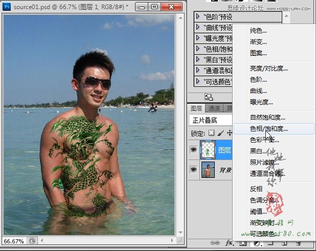 Photoshop给肌肉男合成逼真的纹身效果,PS教程,图老师教程网