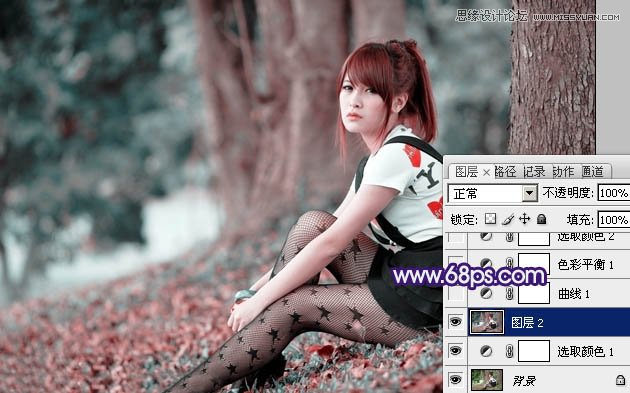 Photoshop调出夏季女孩甜美的紫红效果,PS教程,图老师教程网