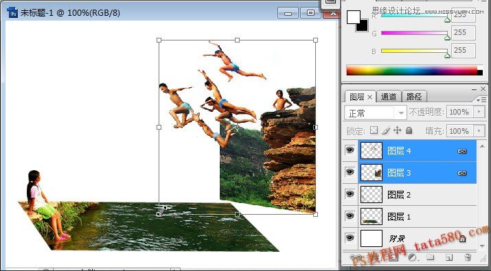 Photoshop创意合成另类跳水运动教程
