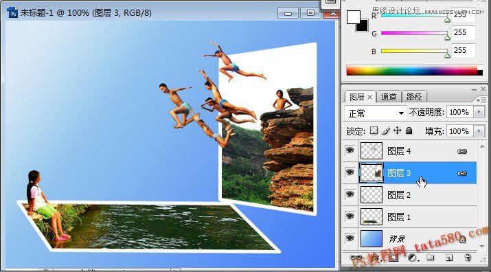 Photoshop创意合成另类跳水运动教程,PS教程,图老师教程网