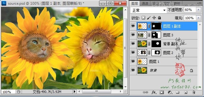 Photoshop合成向日葵之间的恋情教程,PS教程,图老师教程网