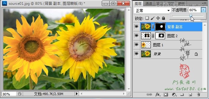 Photoshop合成向日葵之间的恋情教程,PS教程,图老师教程网