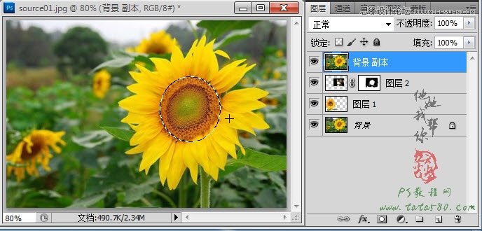 Photoshop合成向日葵之间的恋情教程,PS教程,图老师教程网