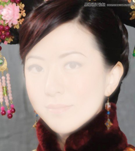 Photoshop调出TVB明星唯美的转手绘效果,PS教程,图老师教程网