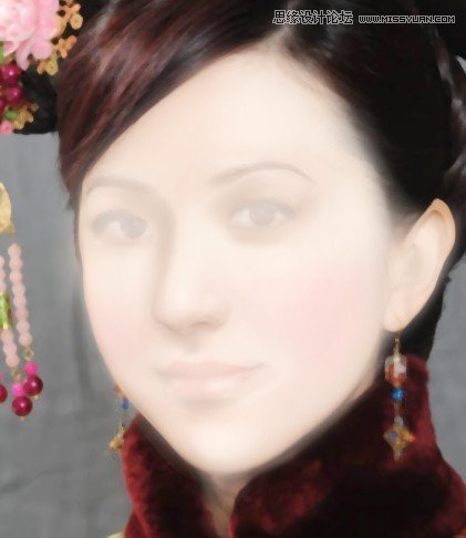 Photoshop调出TVB明星唯美的转手绘效果,PS教程,图老师教程网