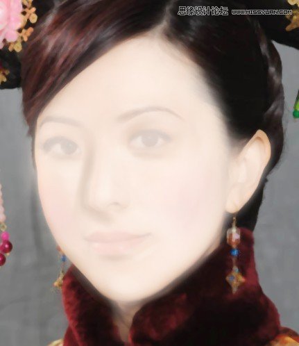 Photoshop调出TVB明星唯美的转手绘效果,PS教程,图老师教程网