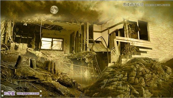 Photoshop打造灾难中被摧毁的房子场景,PS教程,图老师教程网
