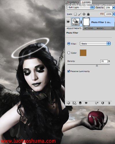 Photoshop合成手拿苹果的堕落天使教程,PS教程,图老师教程网