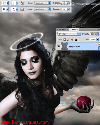 Photoshop合成手拿苹果的堕落天使教程,PS教程,图老师教程网