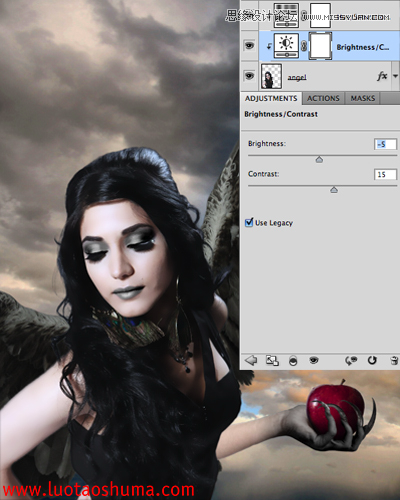 Photoshop合成手拿苹果的堕落天使教程,PS教程,图老师教程网