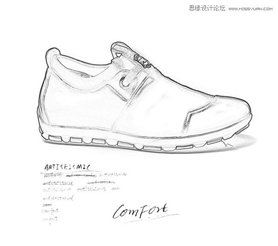 photoshop使用滤镜把鞋子转为素描效果 - 转载