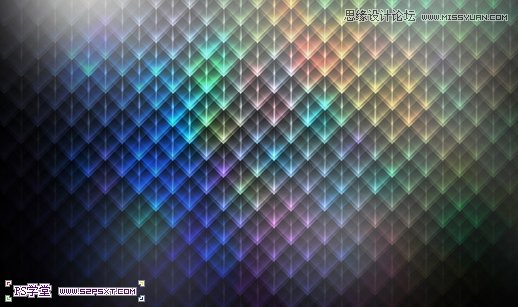 photoshop制作炫彩效果的菱形格子背景 - 转载