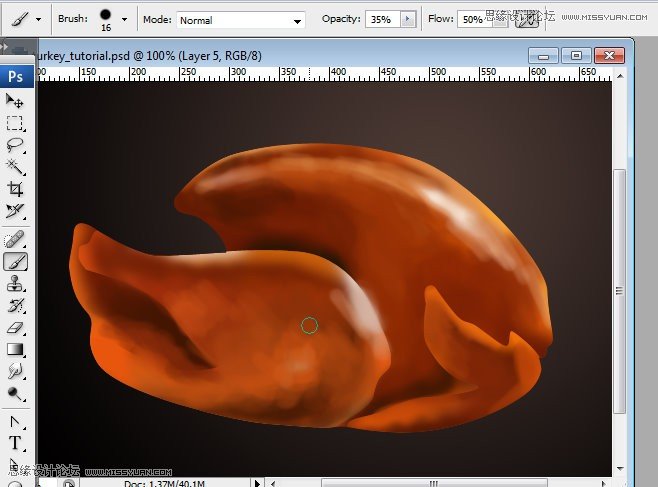 Photoshop绘制香喷喷的逼真烤鸡教程