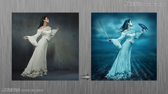 Photoshop合成手拿剑的女巫师施展巫术场景,PS教程,图老师教程网