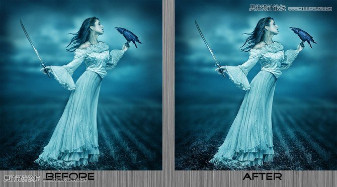 Photoshop合成手拿剑的女巫师施展巫术场景,PS教程,图老师教程网