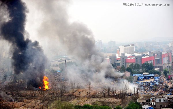 Photoshop合成破土重生毁灭城市的哥斯拉,PS教程,图老师教程网