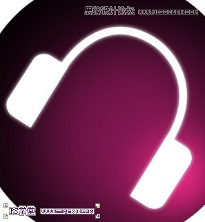 Photoshop制作紫色高光效果的音乐耳机图标,PS教程,图老师教程网
