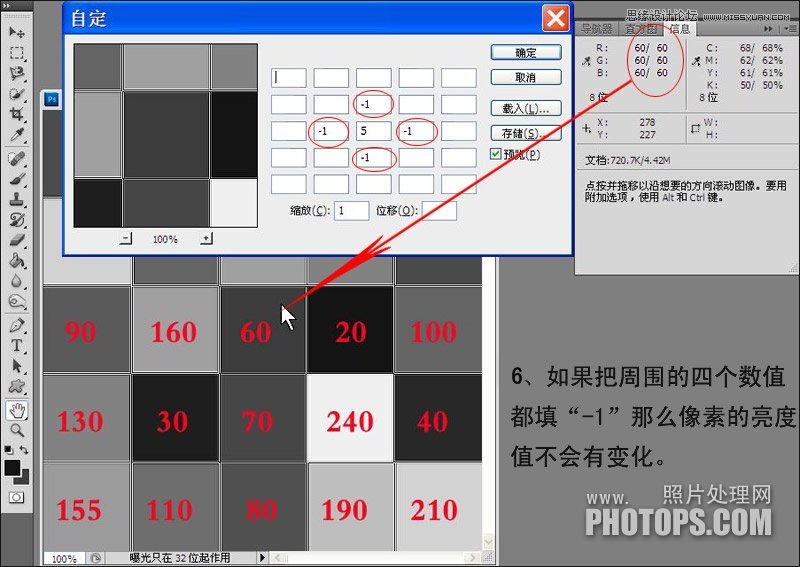 Photoshop基础教程：解析自定滤镜的原理教程,PS教程,图老师教程网