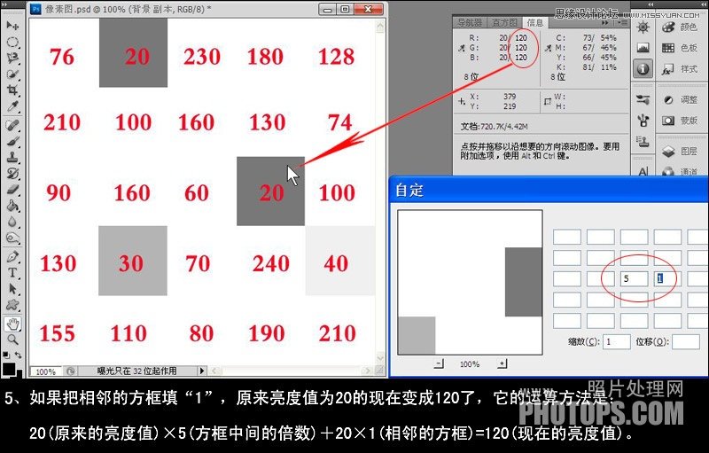 Photoshop基础教程：解析自定滤镜的原理教程,PS教程,图老师教程网