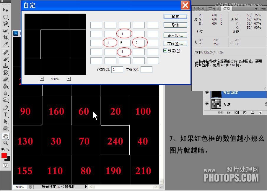 Photoshop基础教程：解析自定滤镜的原理教程,PS教程,图老师教程网