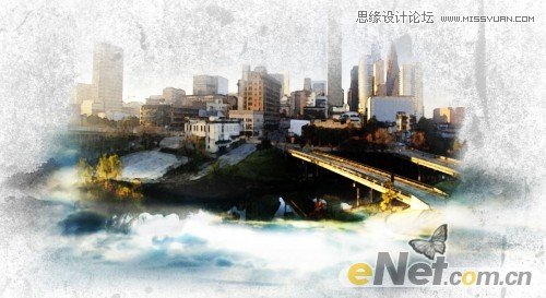 Photoshop设计水彩风格的城市图片效果,PS教程,图老师教程网