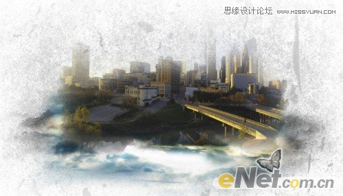 Photoshop设计水彩风格的城市图片效果,PS教程,图老师教程网