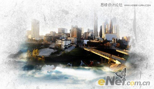 Photoshop设计水彩风格的城市图片效果,PS教程,图老师教程网