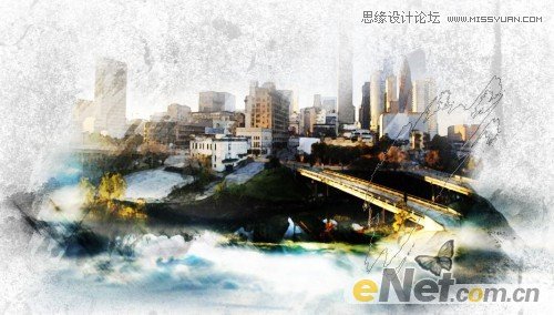 Photoshop设计水彩风格的城市图片效果,PS教程,图老师教程网