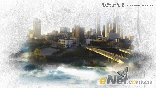 Photoshop设计水彩风格的城市图片效果,PS教程,图老师教程网